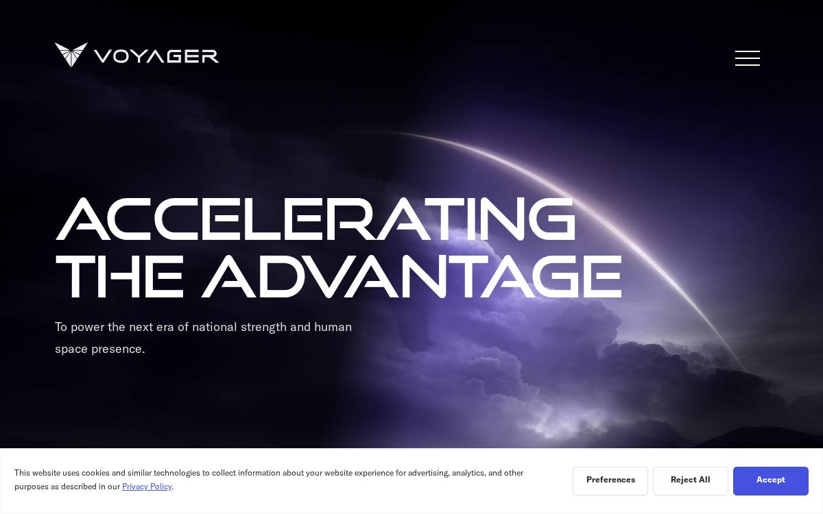 Voyager Space website preview