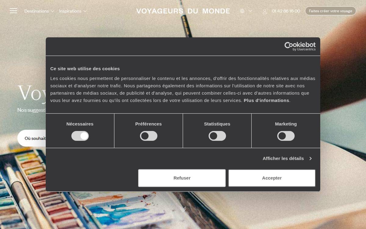 Voyageurs du Monde website preview