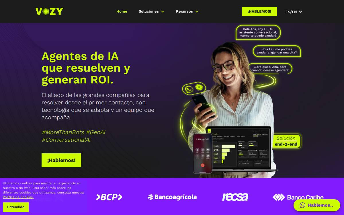 Vozy website preview