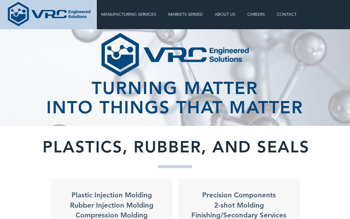 VRC Engineered Solutions website preview