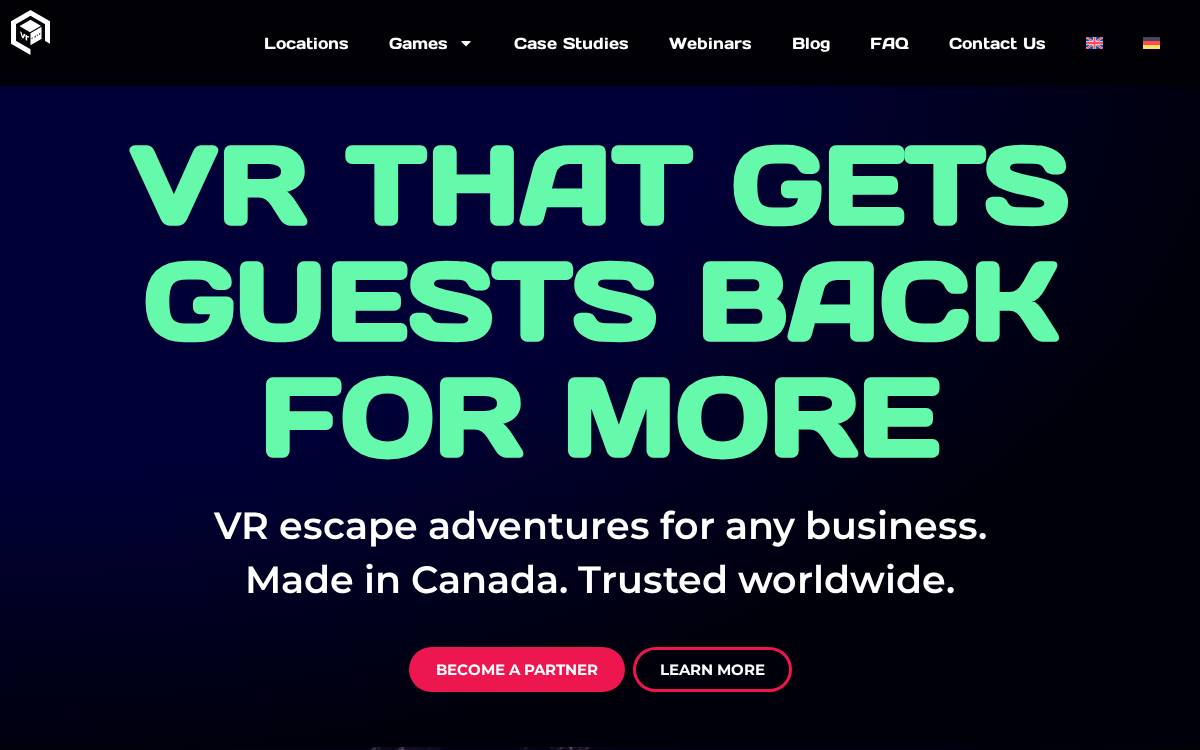 vrCave website preview