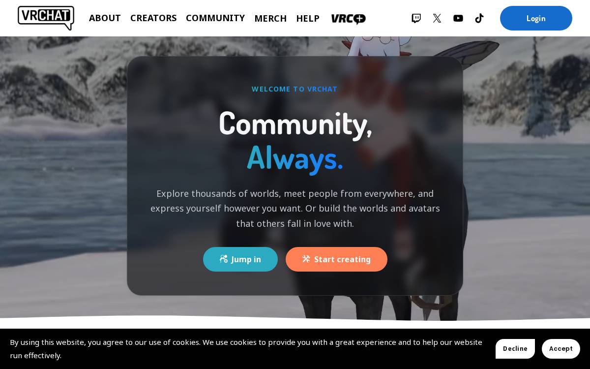 VRChat website preview