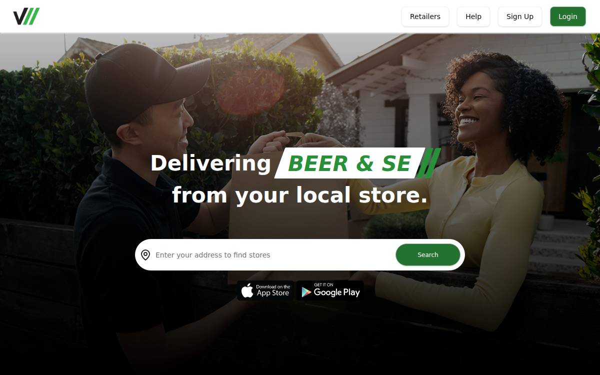Vroom Delivery website preview