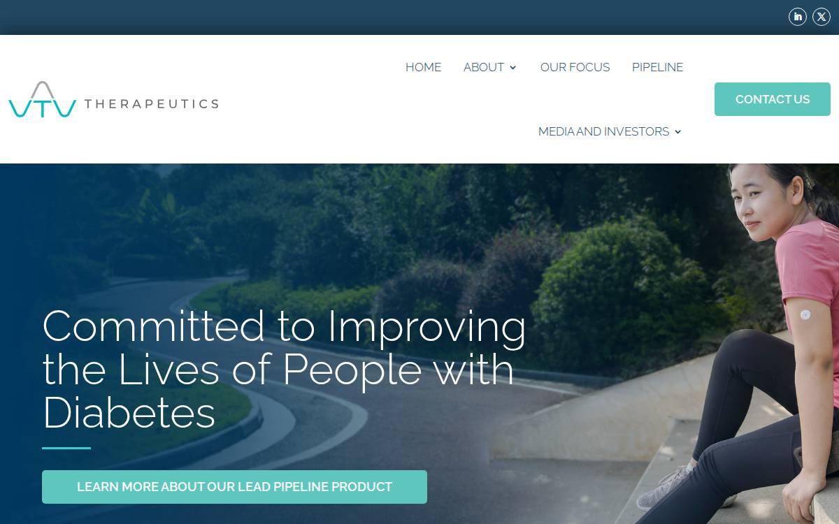 Vtvtherapeutics website preview