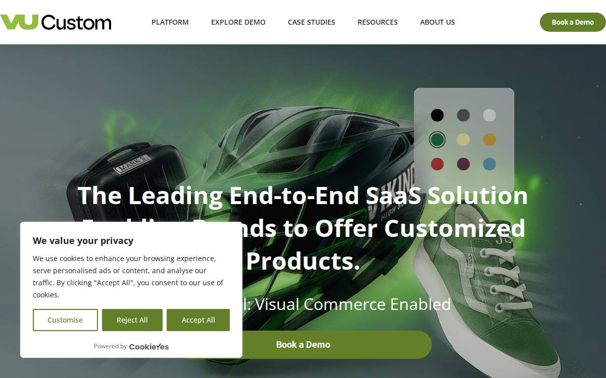 VU Custom website preview