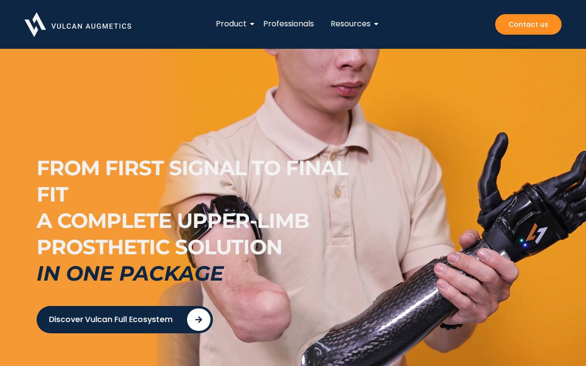 Vulcan Augmetics website preview