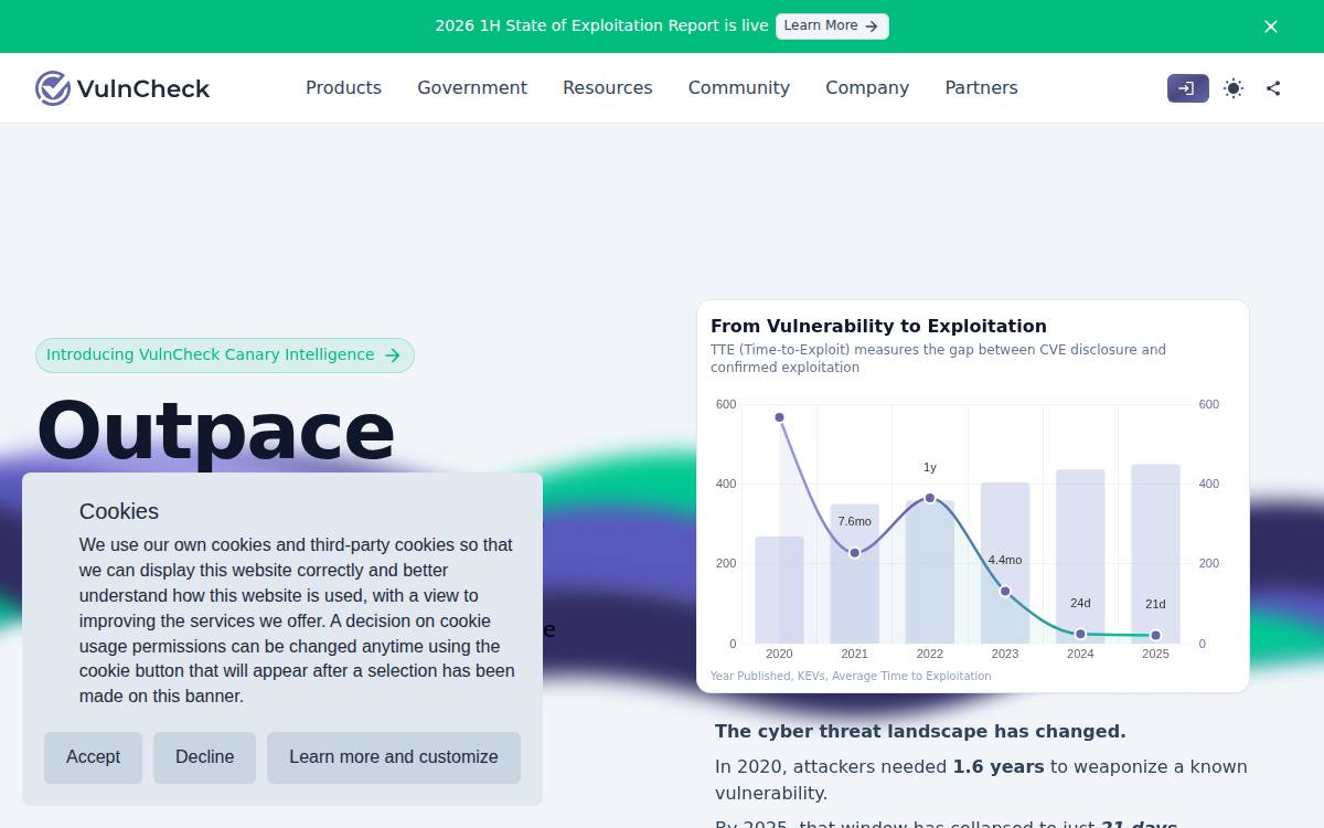 Vulncheck website preview