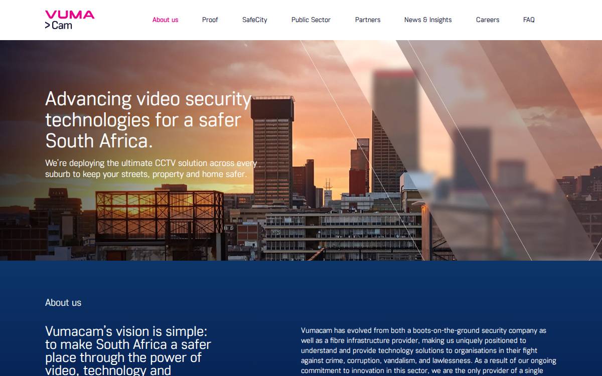 Vuma Cam website preview