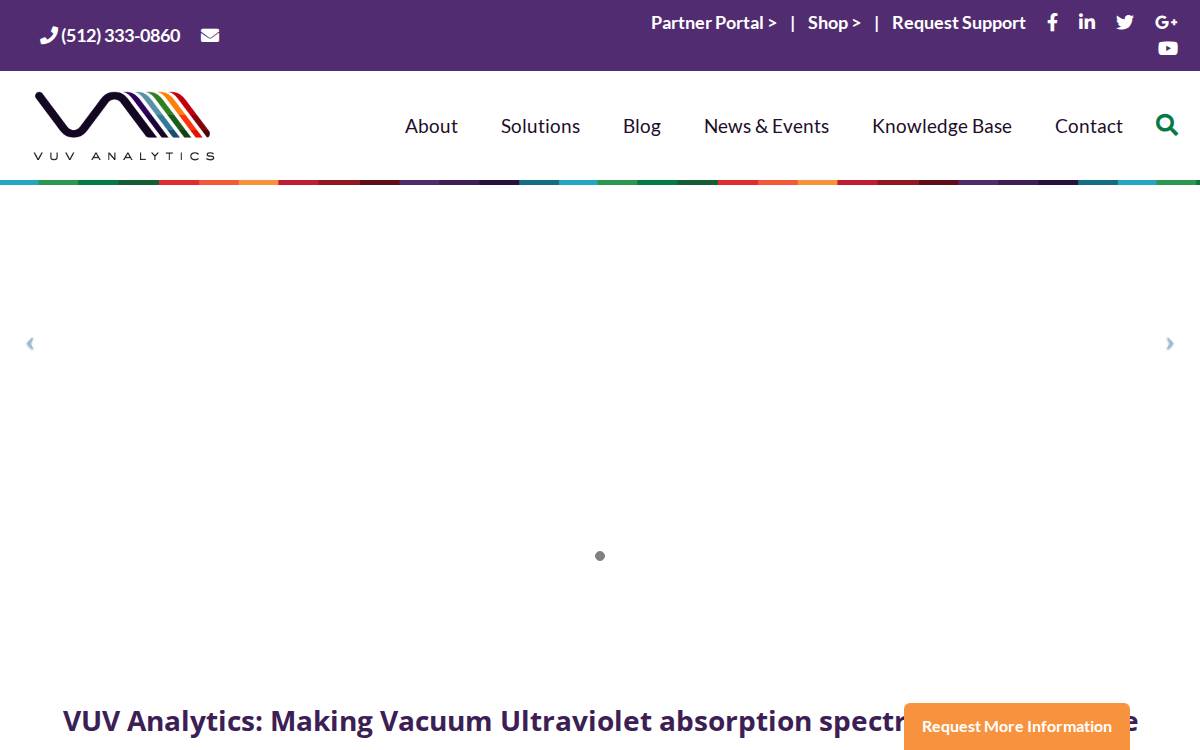 VUV Analytics website preview