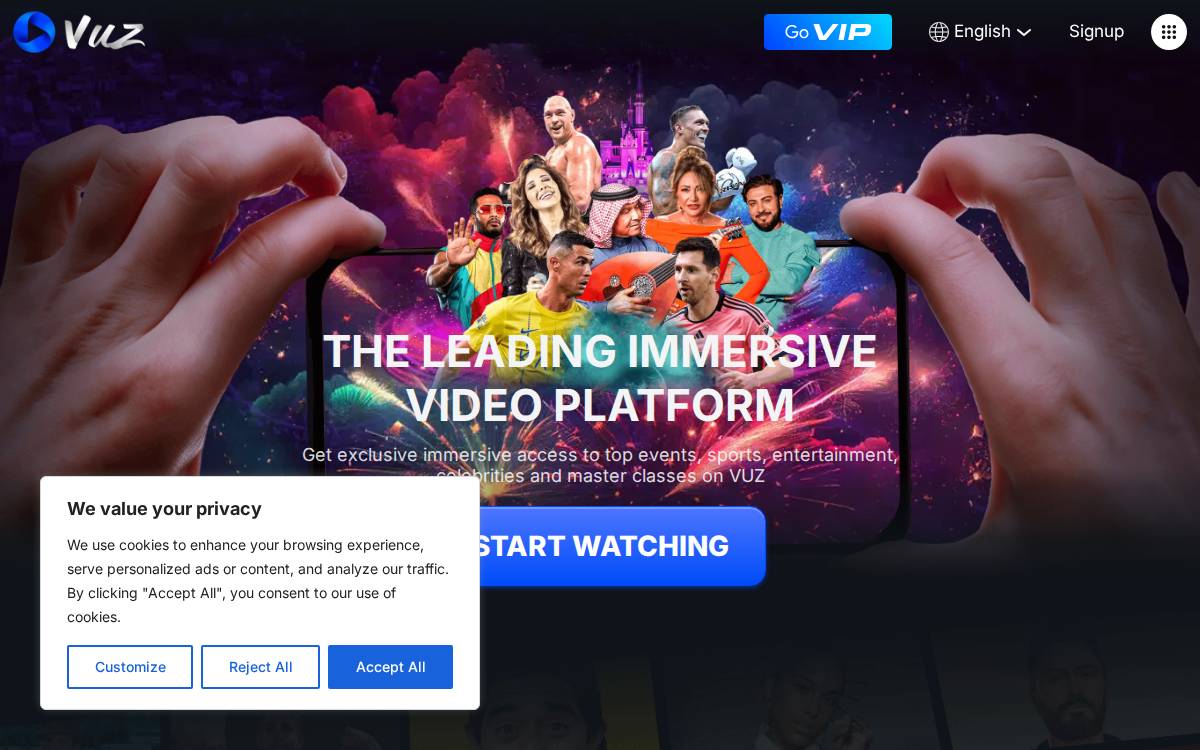 Vuz website preview