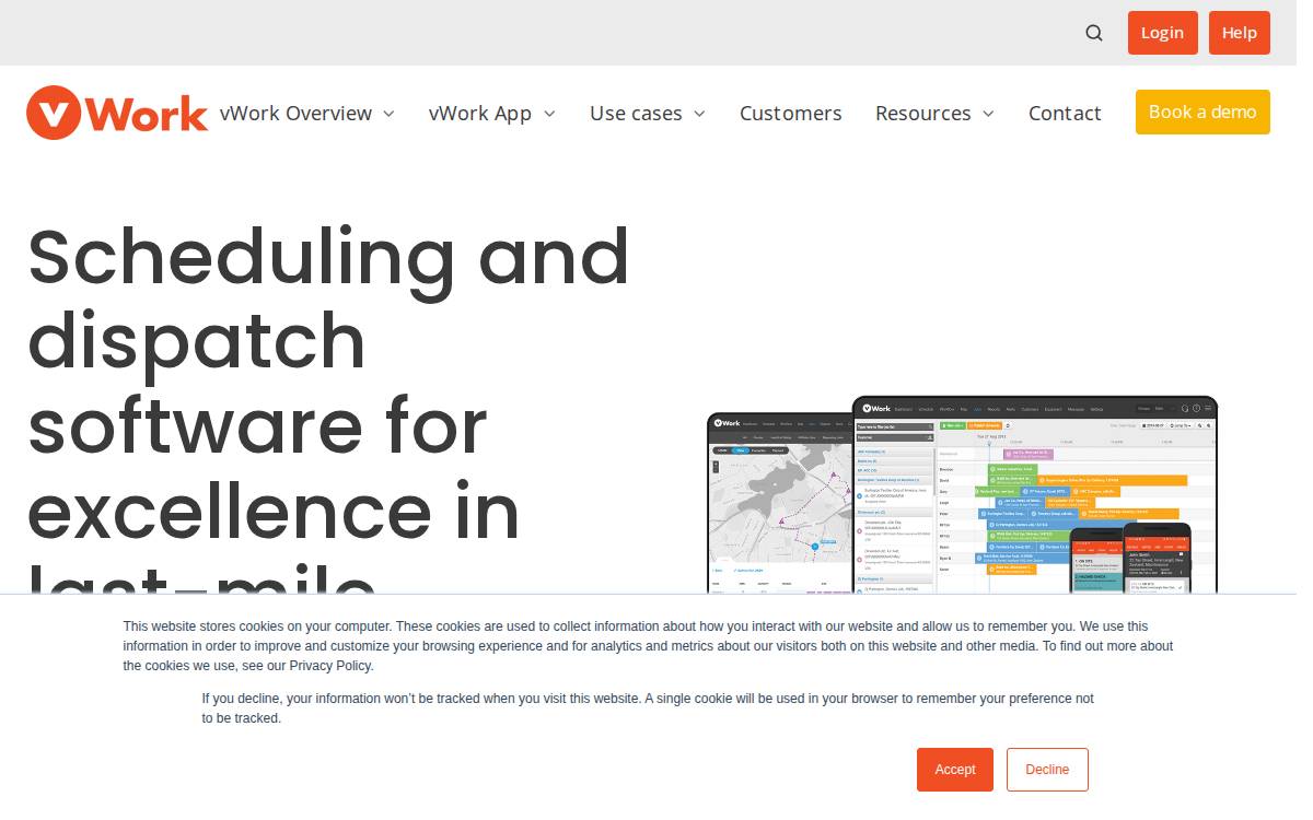 vWork website preview