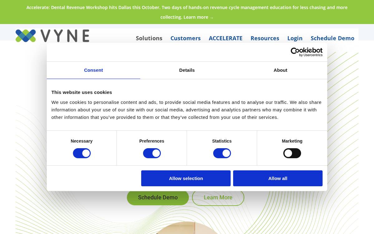 Vynedental website preview