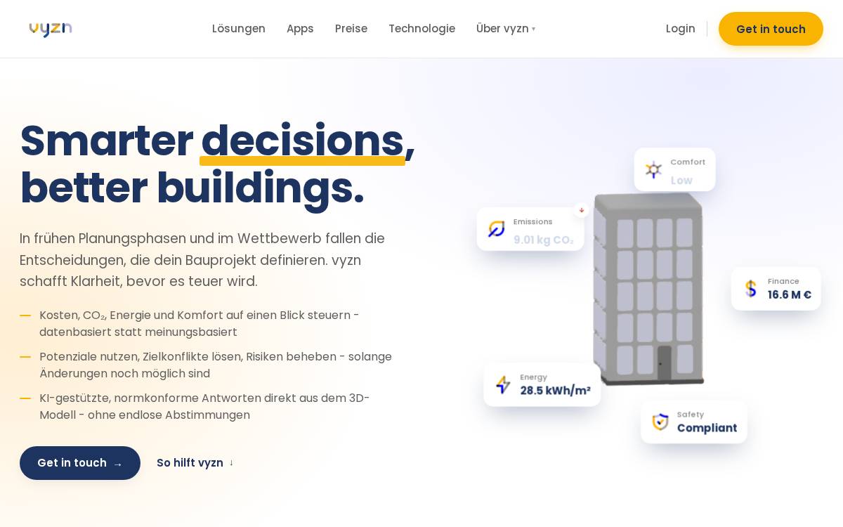 Vyzn website preview