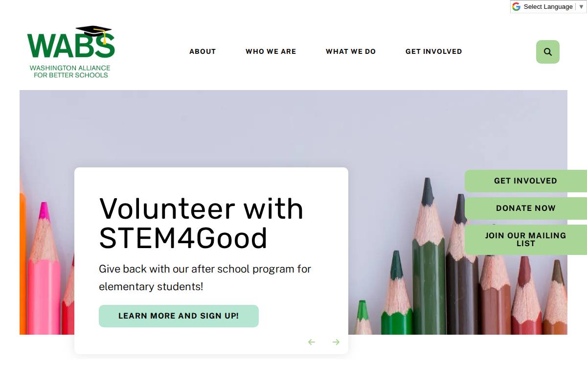 WA Alliance for Better Schools website preview