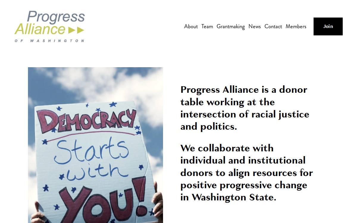 WA Progress Alliance website preview