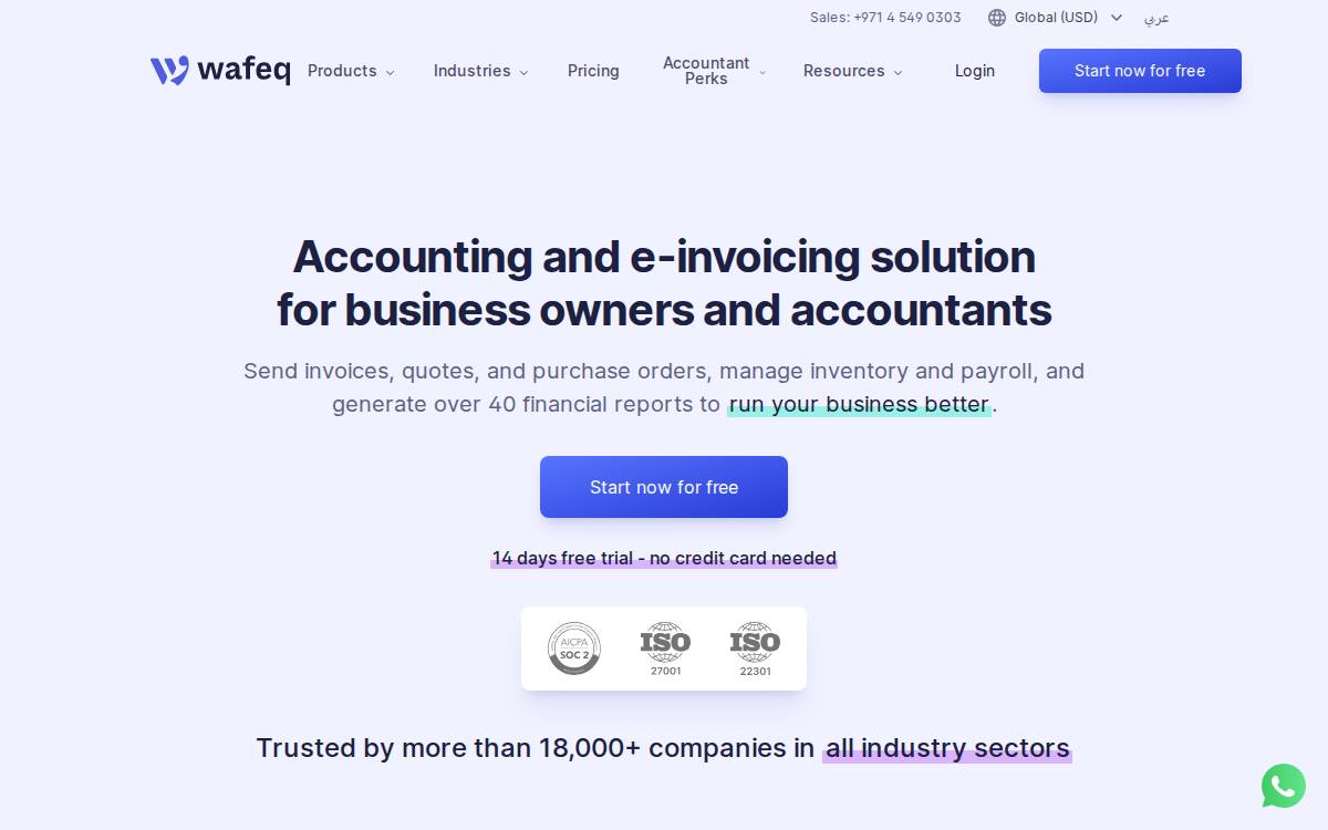 Wafeq website preview