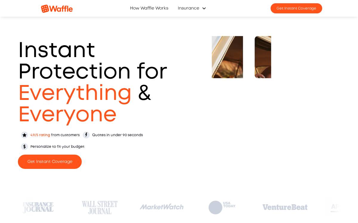Waffleinsurance website preview