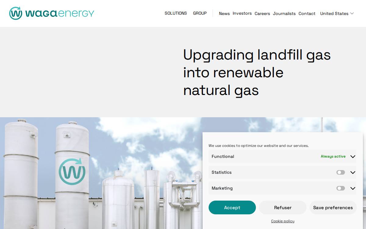 Waga Energy website preview