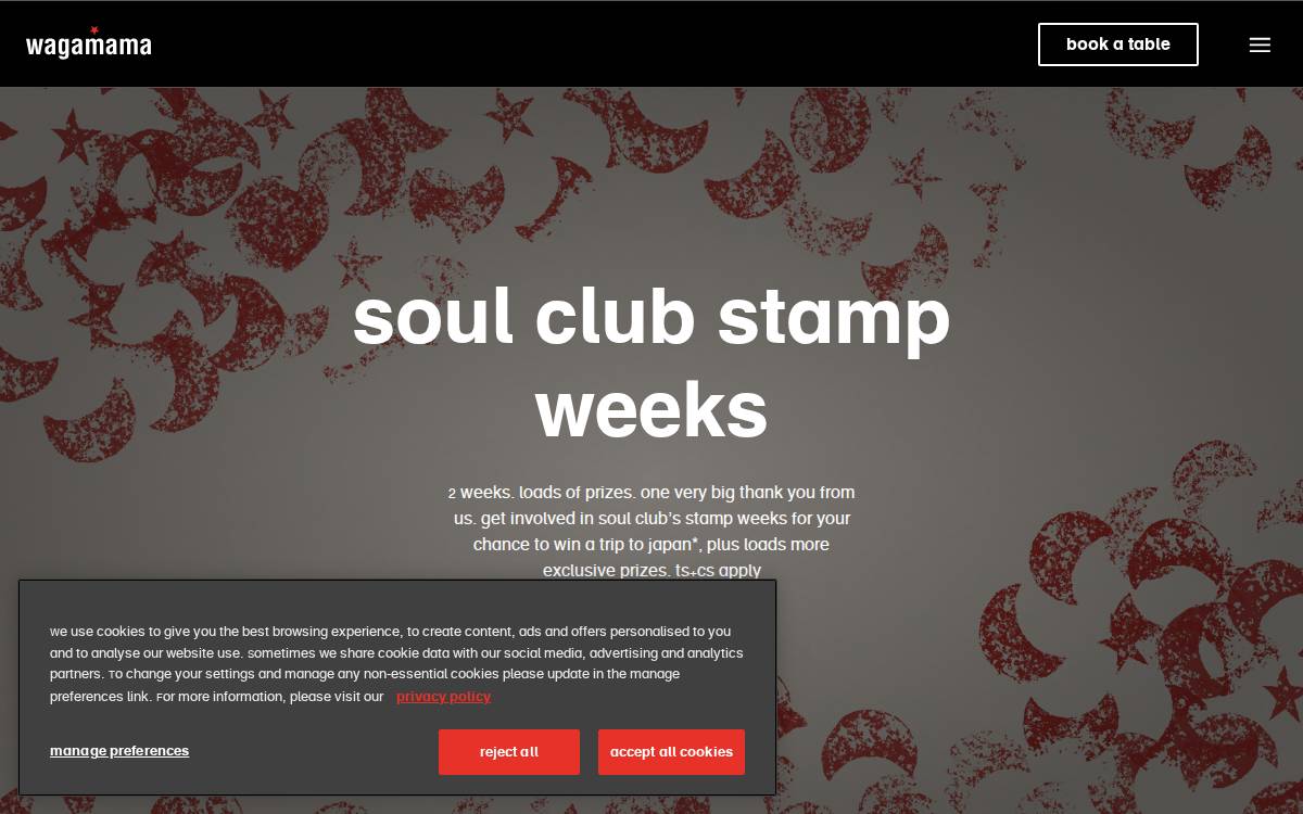 wagamama website preview