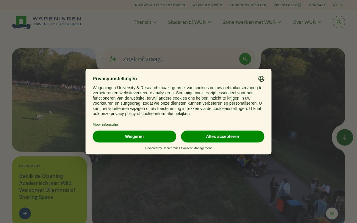 Wageningen University & Research website preview