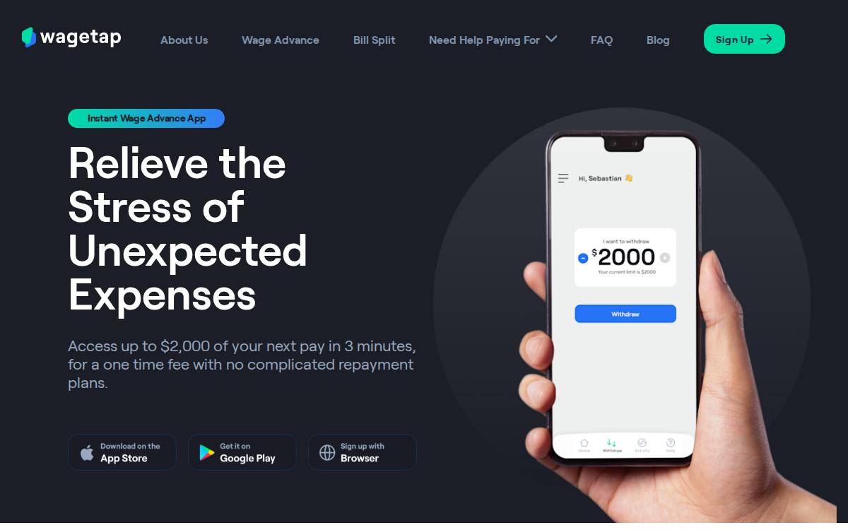 Wagetap website preview
