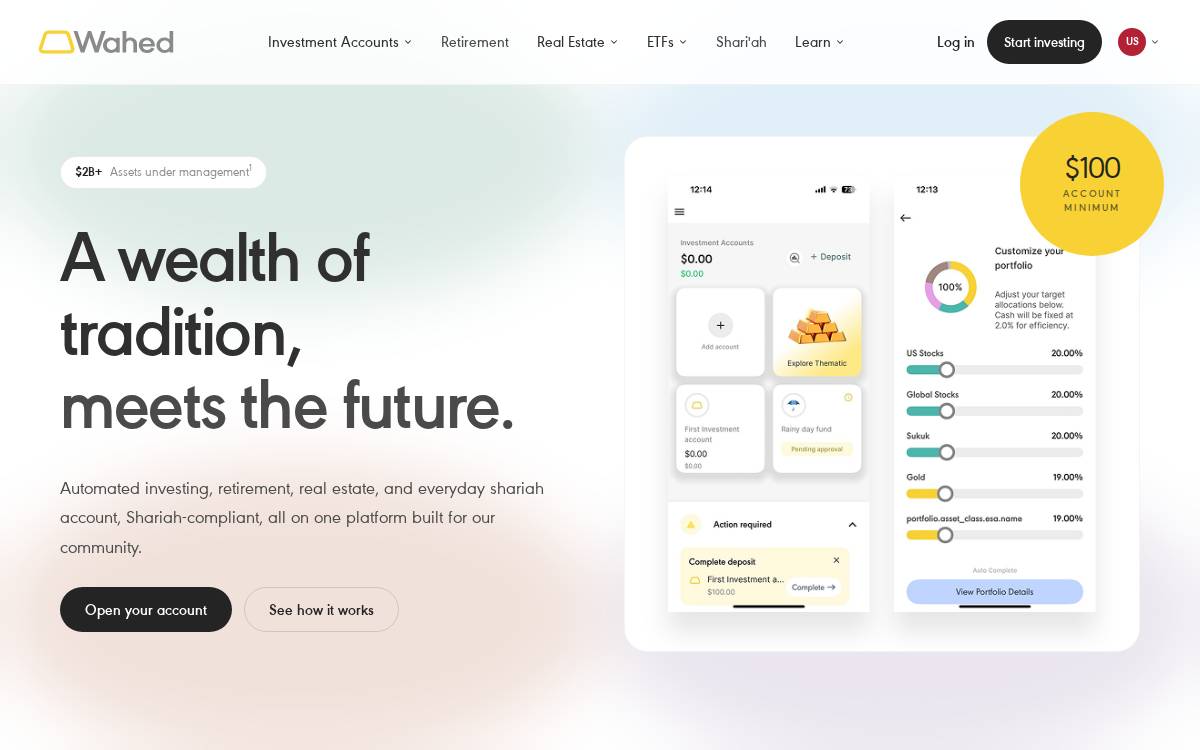 Wahed Invest website preview