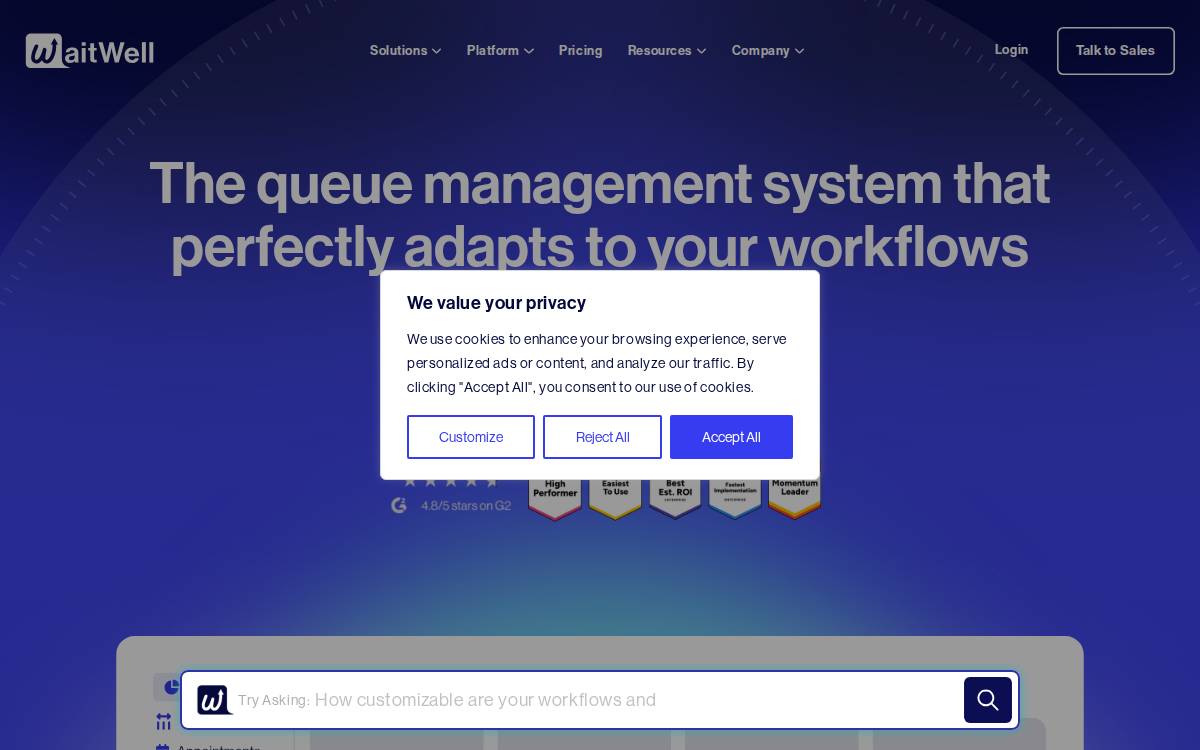 WaitWell website preview