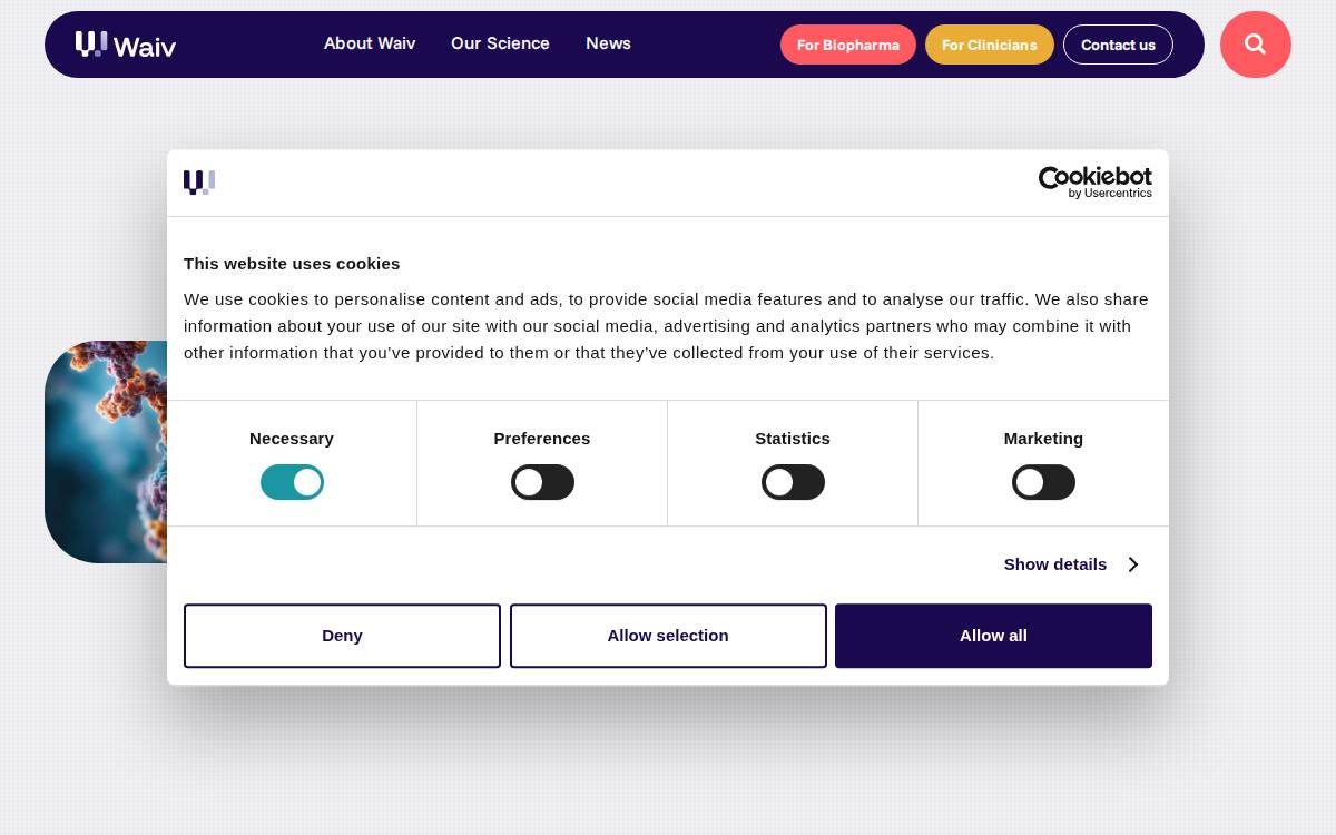 Waiv website preview