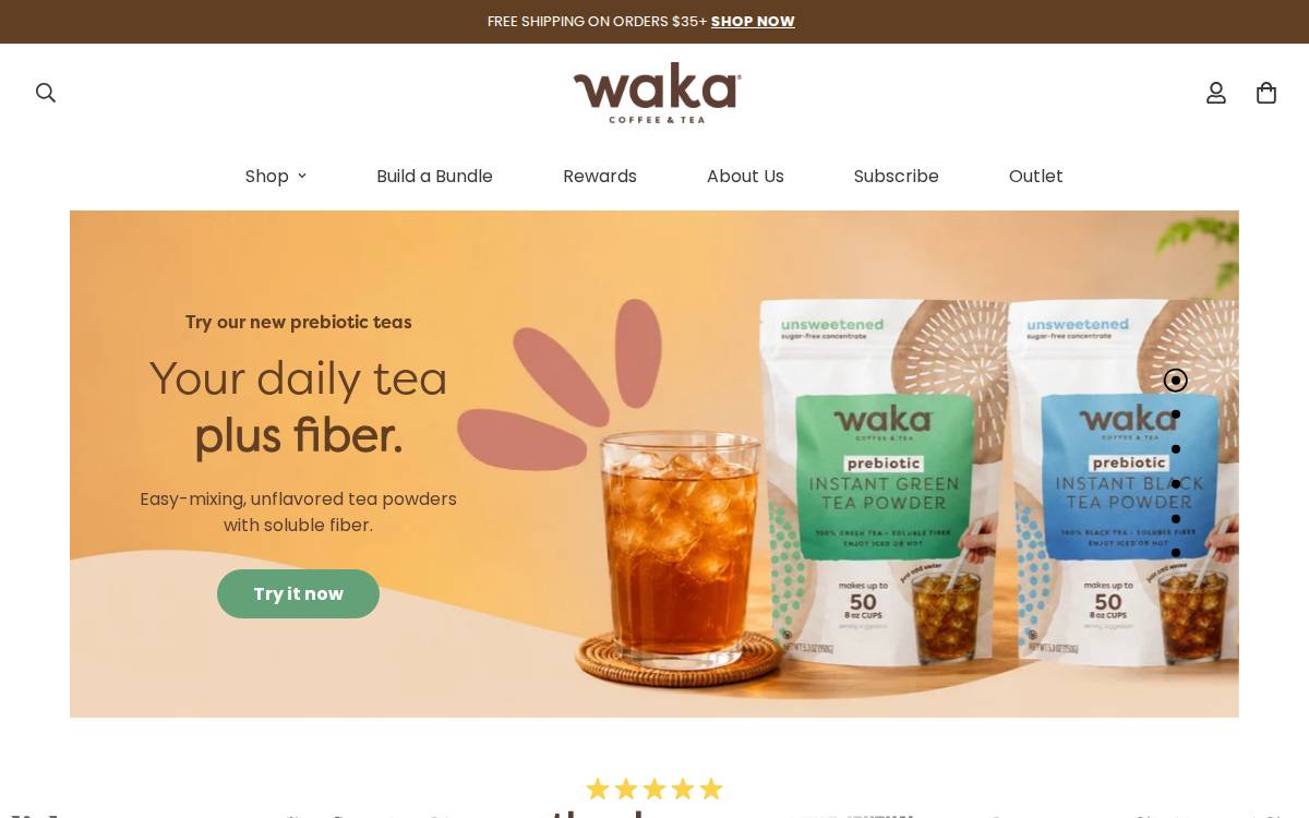 Waka Coffee website preview
