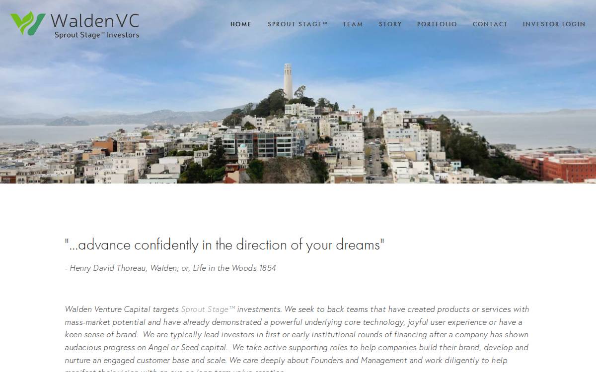 Walden Venture Capital website preview