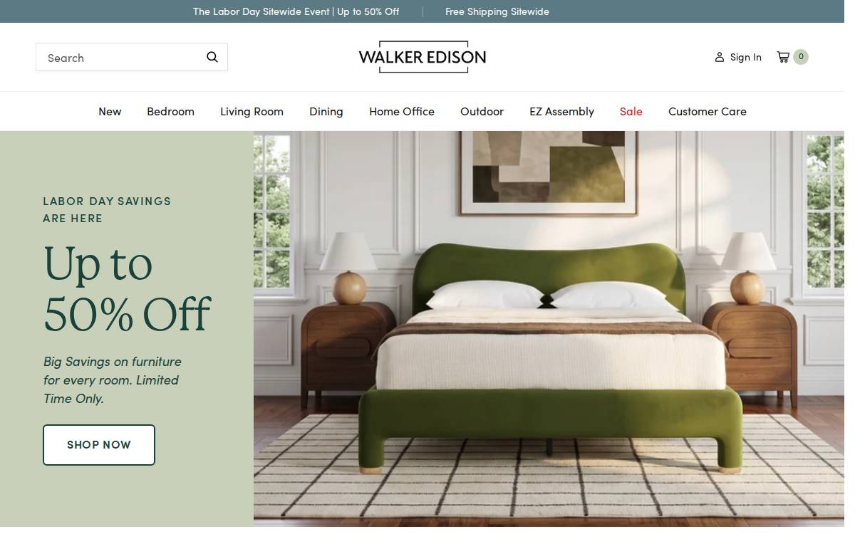 Walker Edison website preview