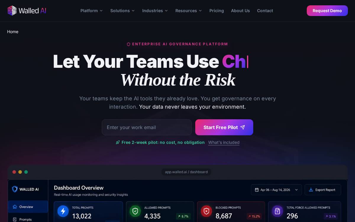Walled AI website preview