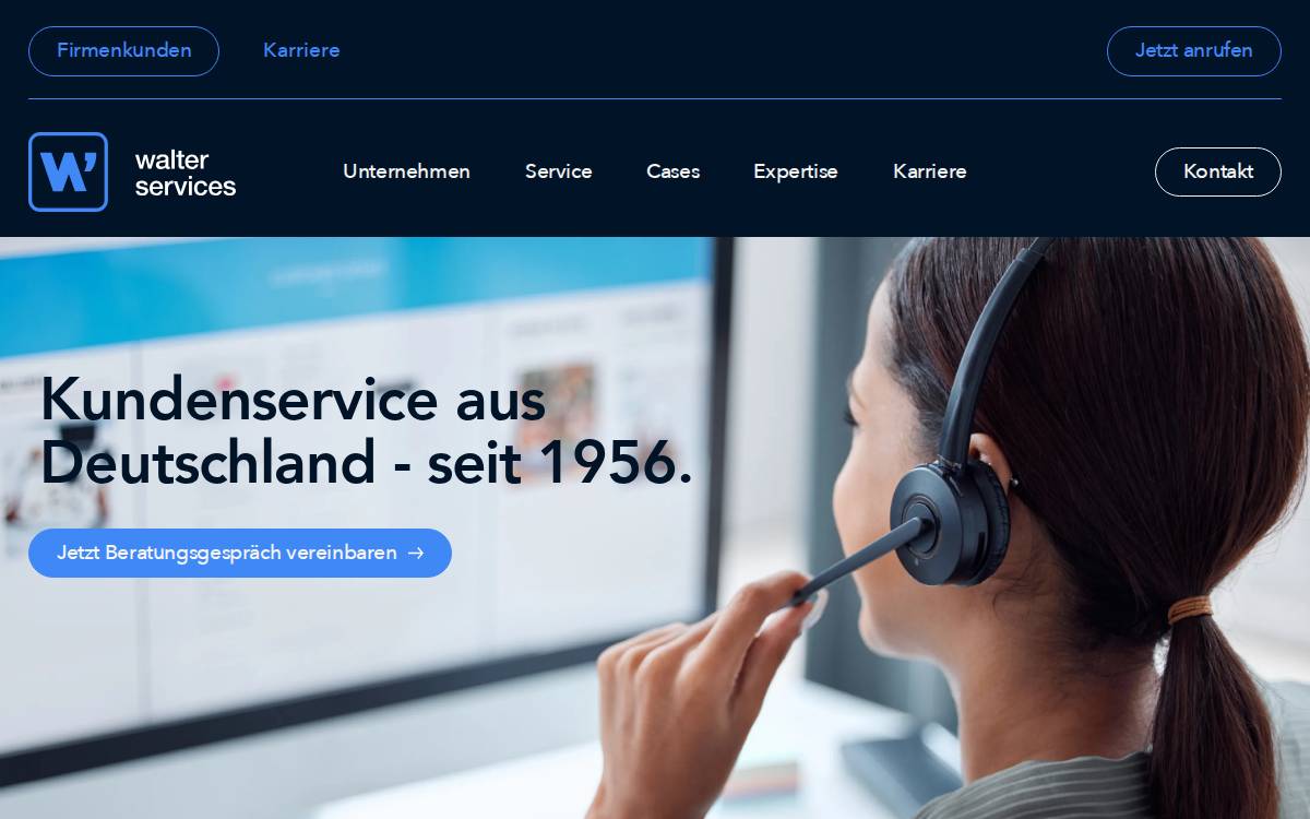 walter services website preview