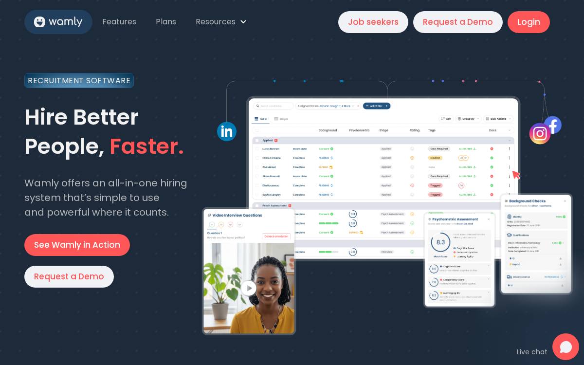 Wamly website preview