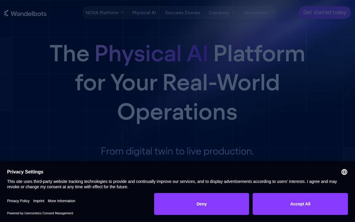 Wandelbots website preview