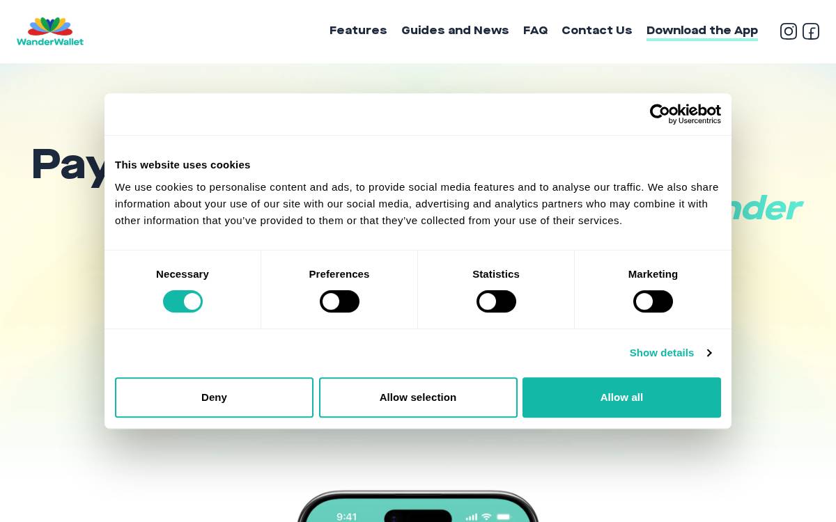 WanderWallet website preview