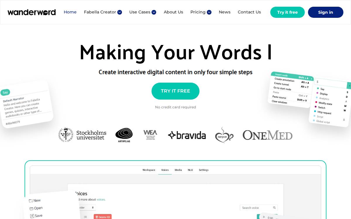 Wanderword website preview