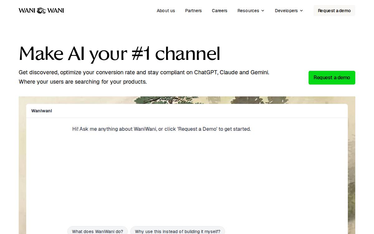 Waniwani website preview