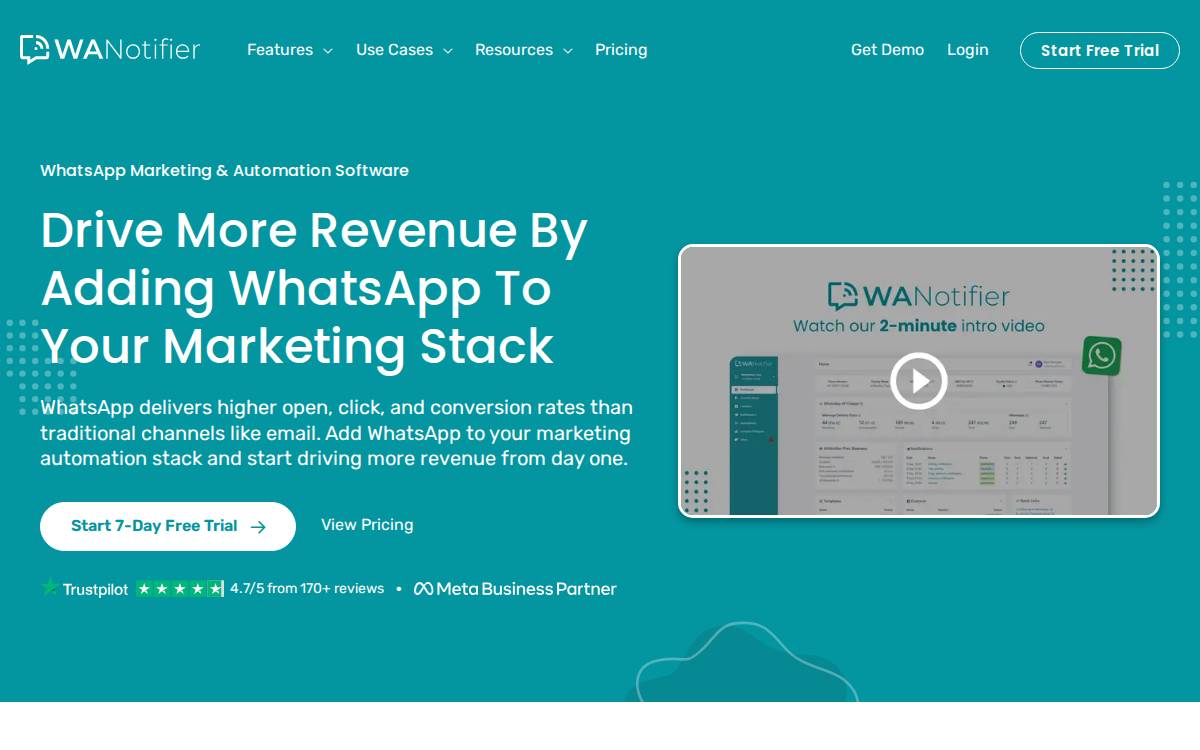 WANotifier website preview