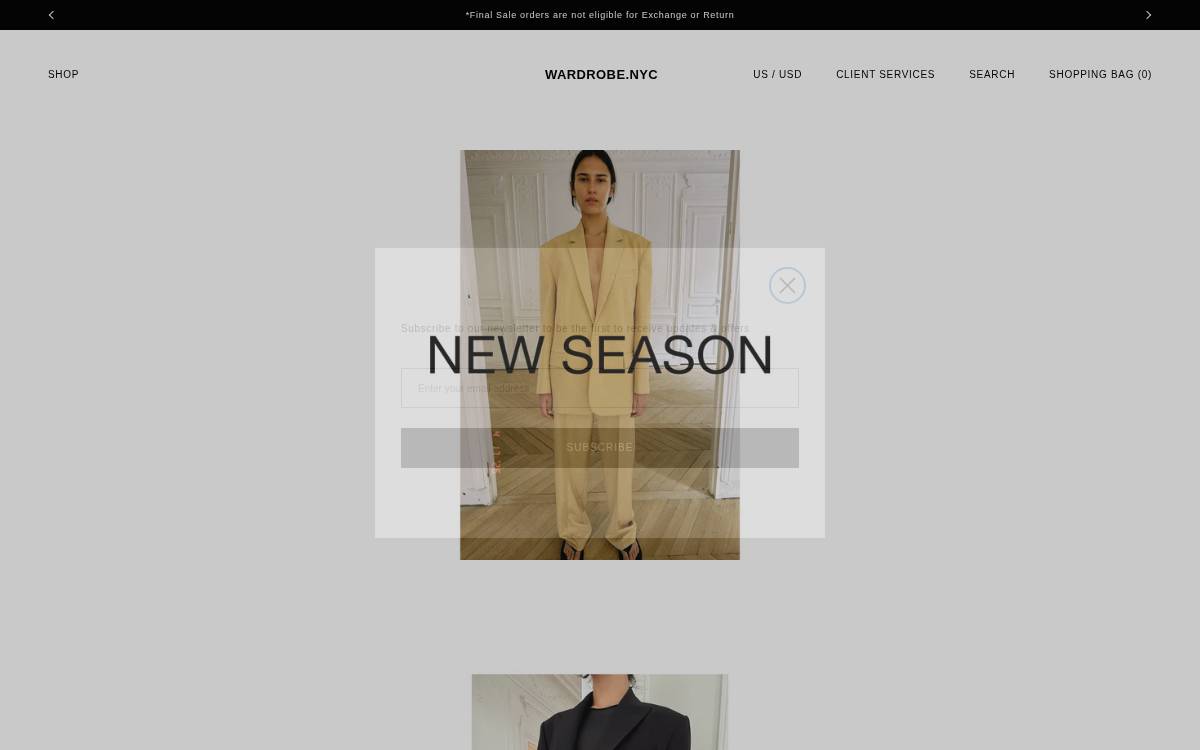 Wardrobe website preview
