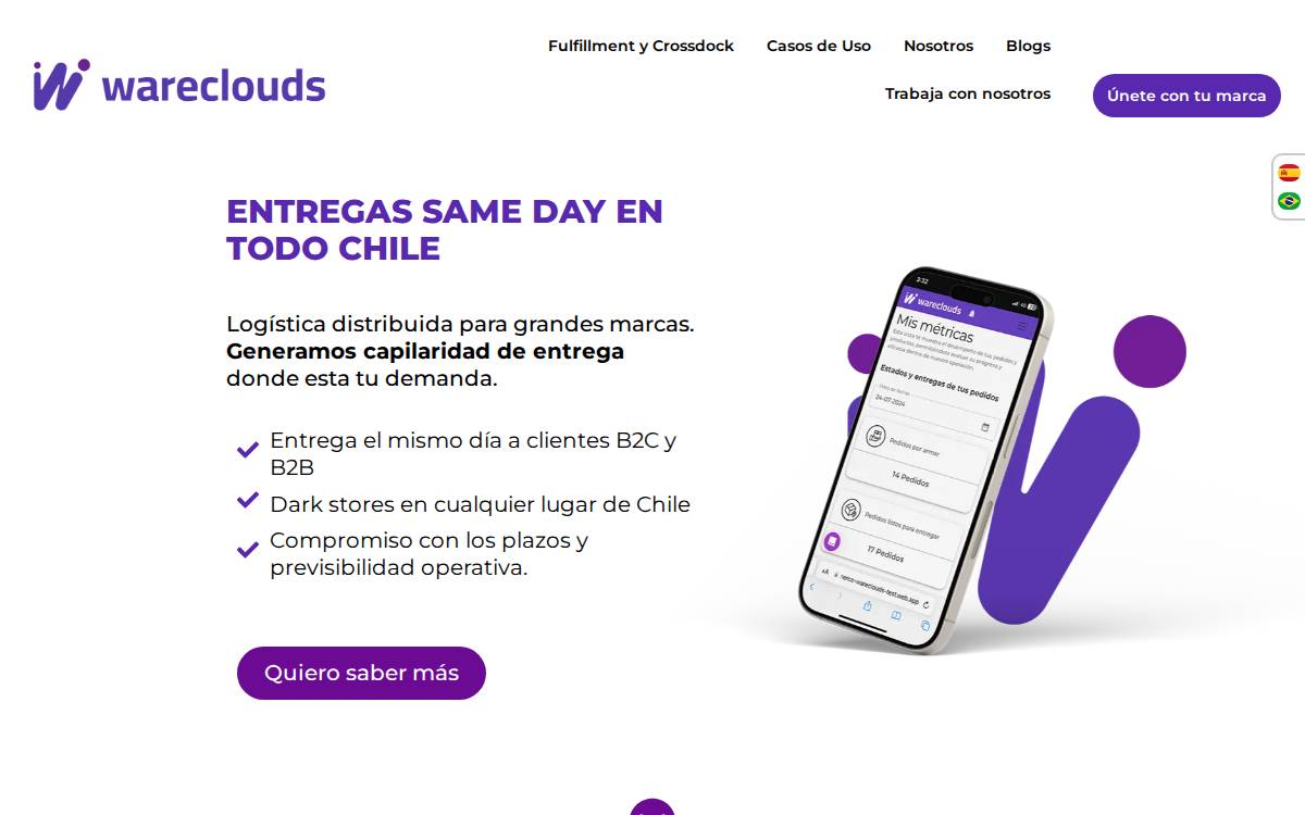 Wareclouds website preview