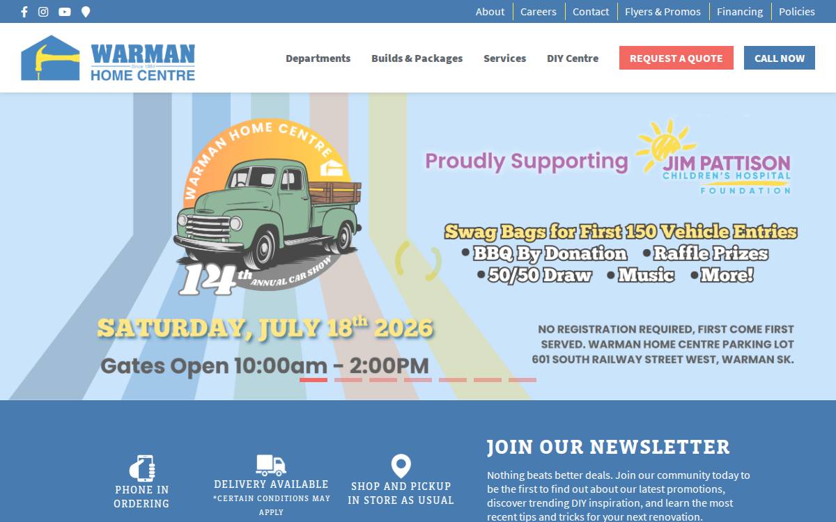 Warman Home Centre website preview