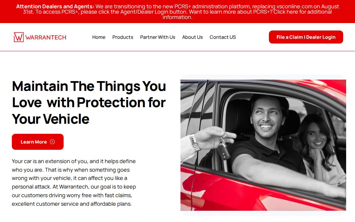 Warrantech Corporation website preview