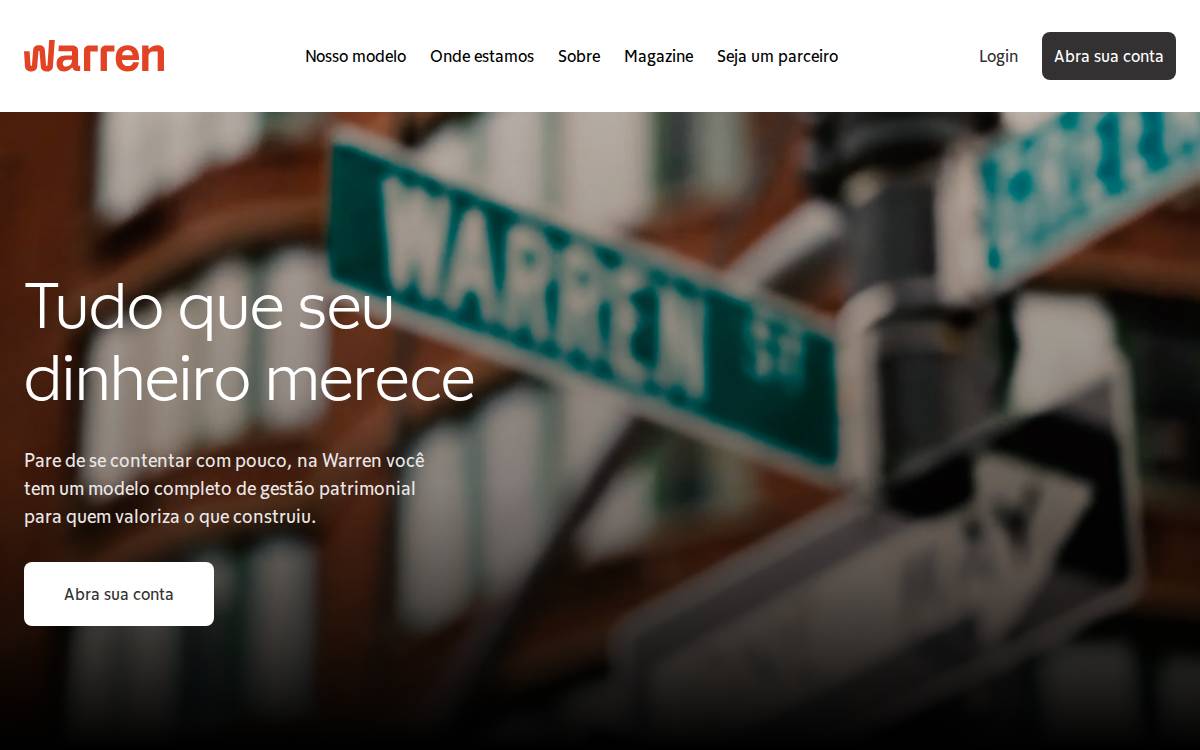 Warren Investimentos website preview