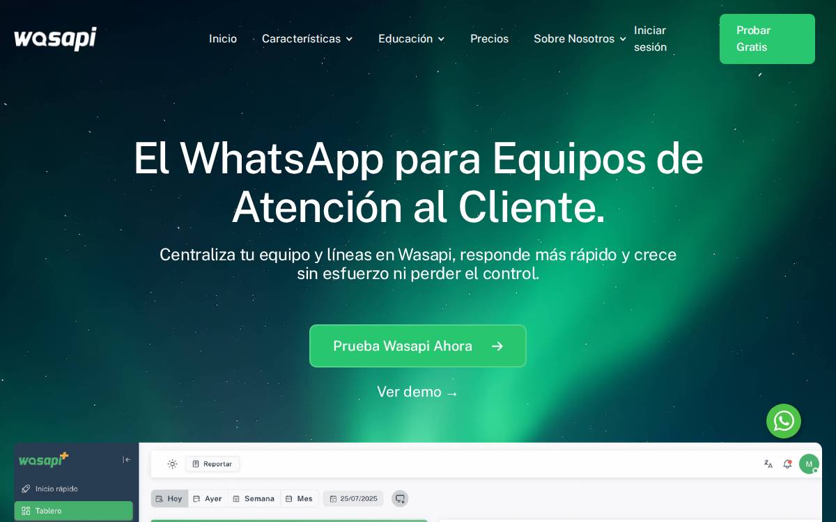 Wasapi website preview