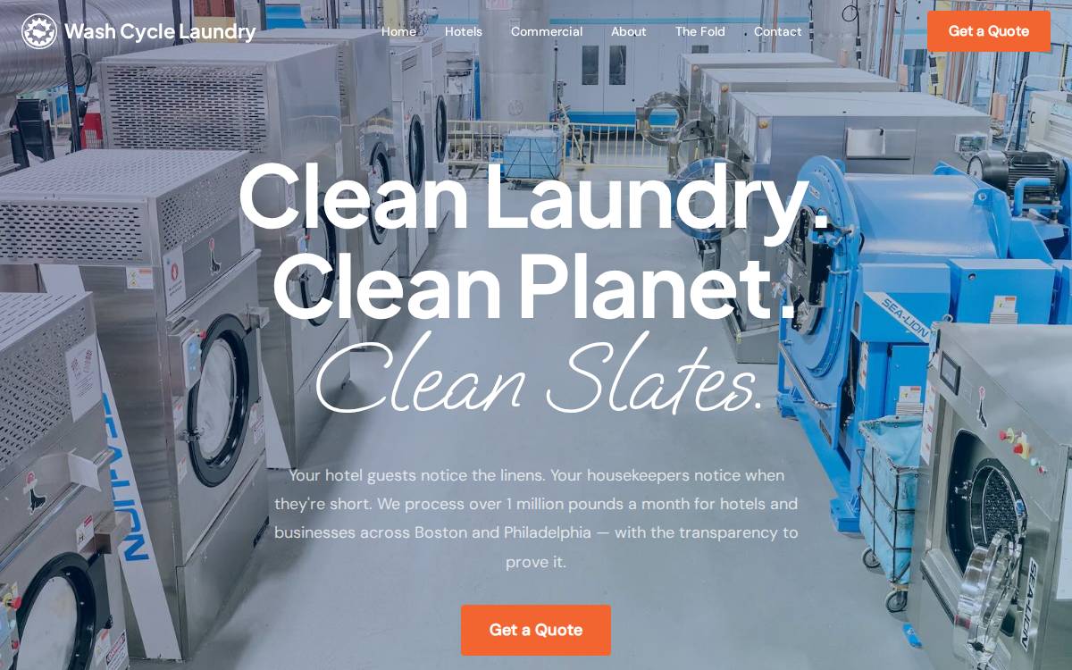 Wash Cycle Laundry website preview