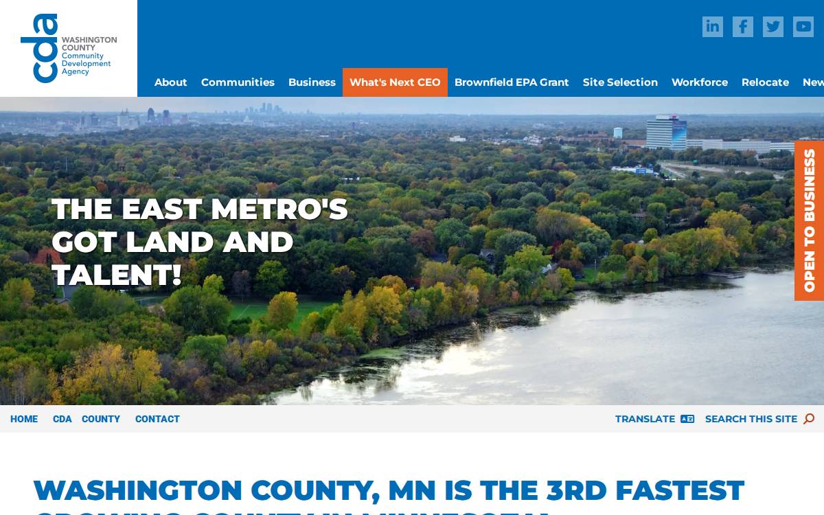 Washington County CDA website preview