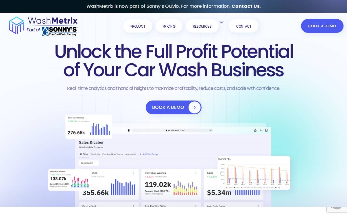 WashMetrix website preview