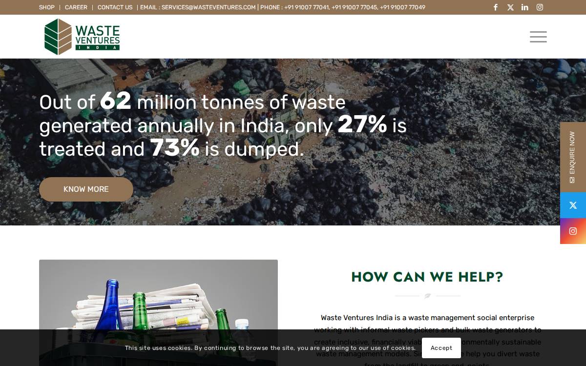 Waste Ventures website preview