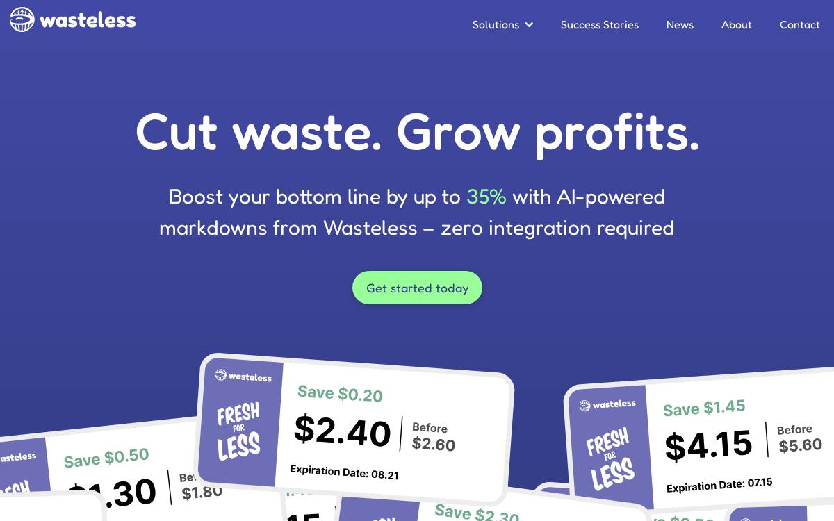 Wasteless website preview